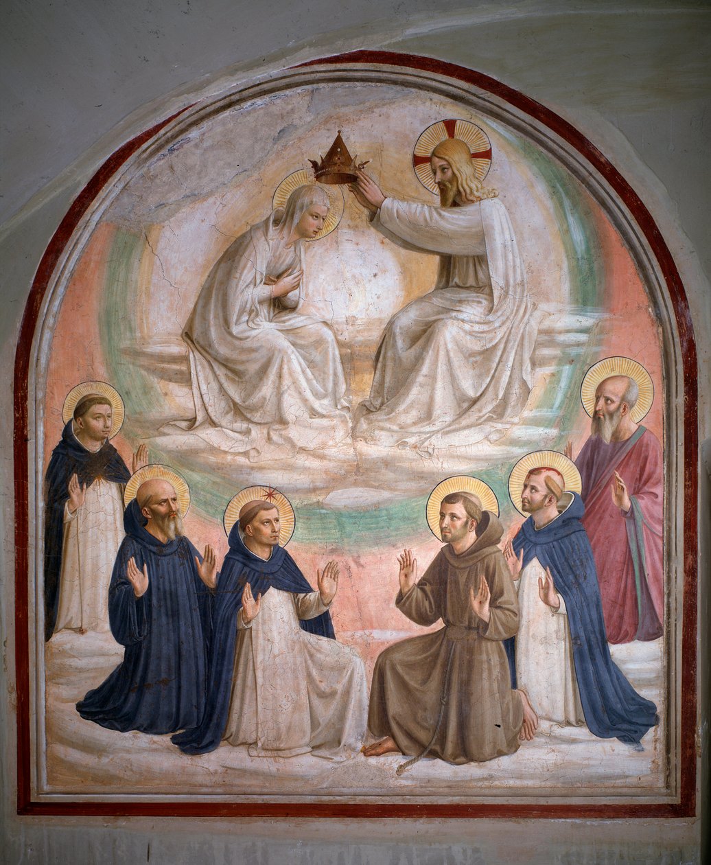 A Szűz koronázása (freskó alkotó: Fra  Angelico