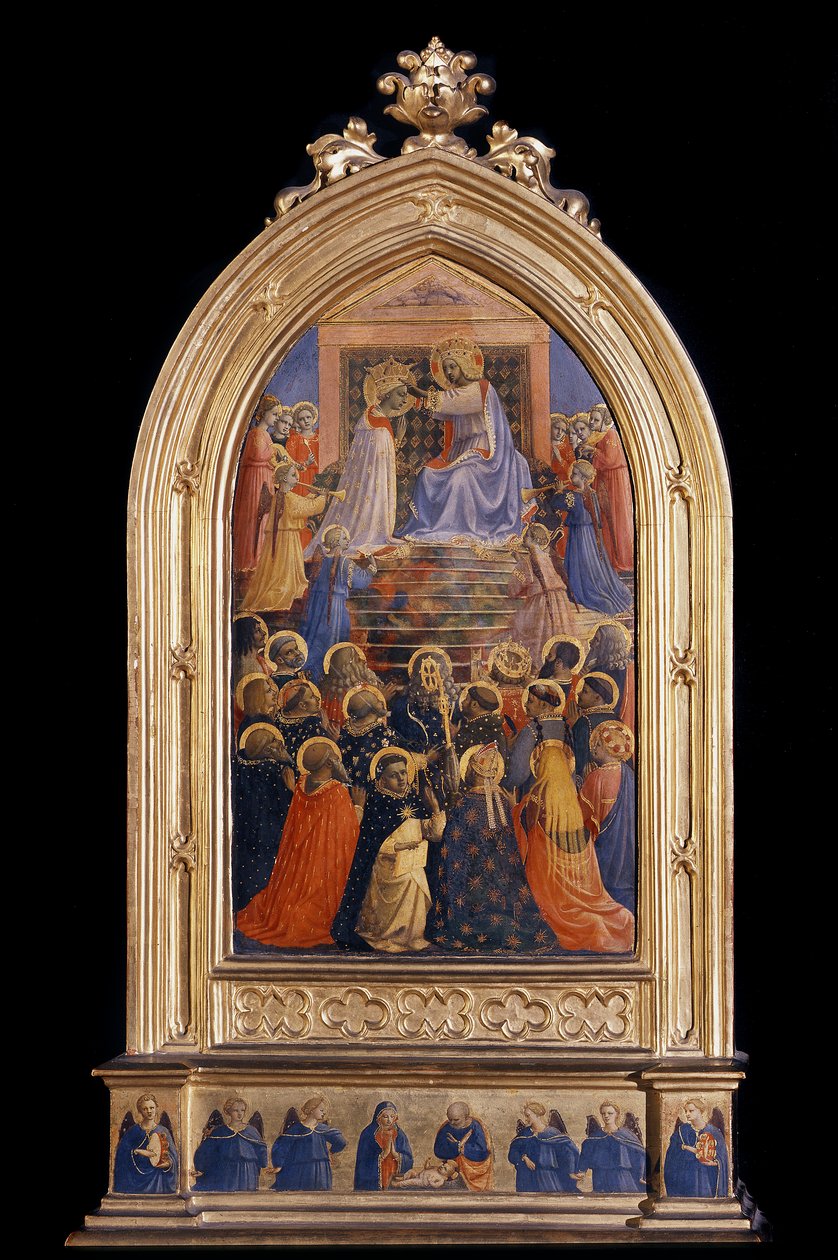 A Szűz koronázása. Ereklyetartó Santa Maria Novella számára (Festmény fára alkotó: Fra  Angelico