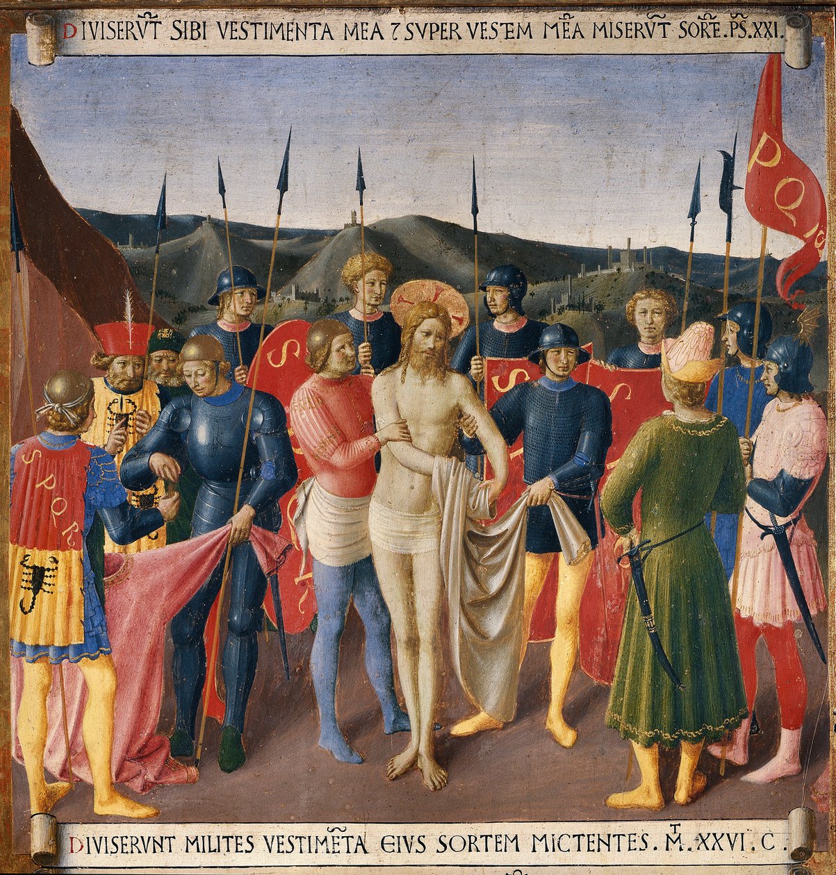 Krisztus levetkőztetése. Krisztus élete, Armadio degli Argenti. (Tempera fán alkotó: Fra  Angelico