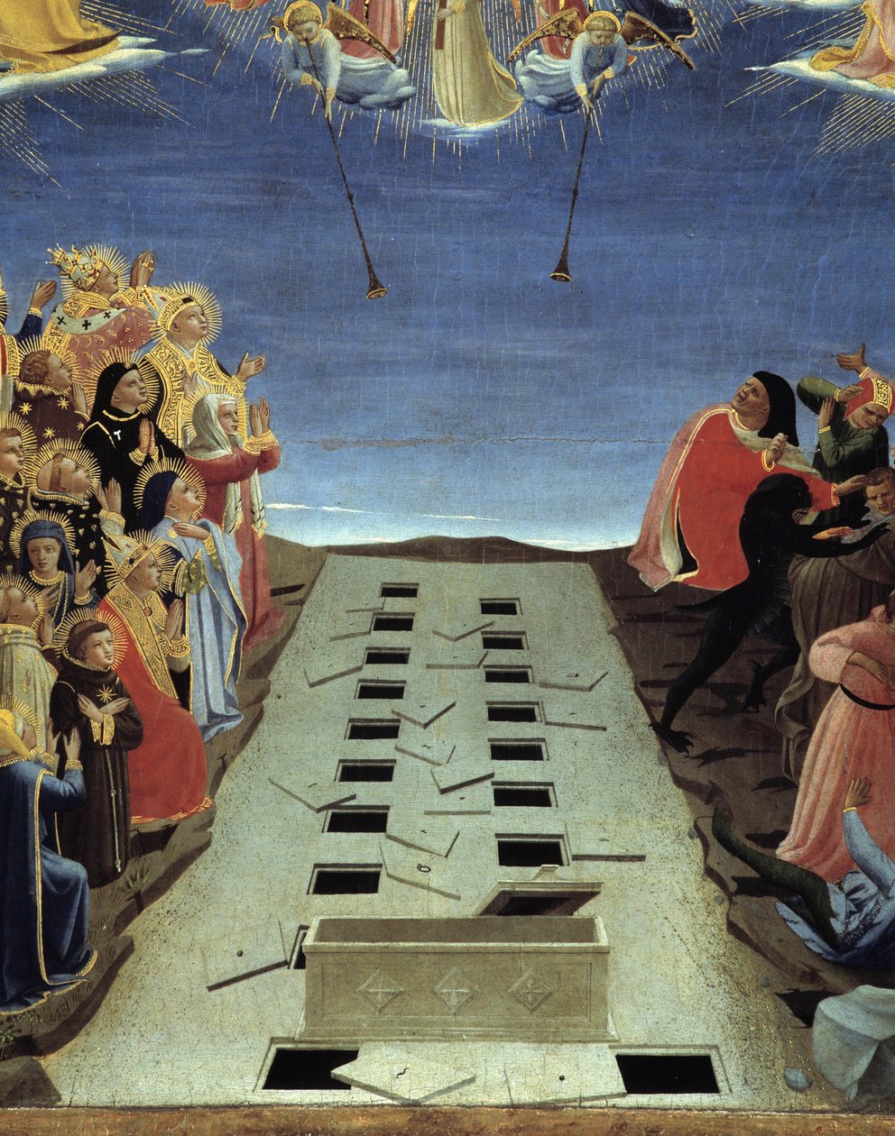 Az utolsó ítélet: A nyitott sírok részlete alkotó: Fra  Angelico