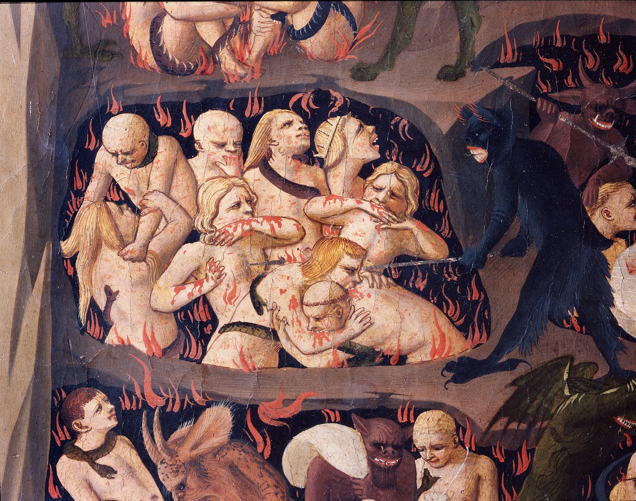 Az utolsó ítélet: Pokol (tempera a fán alkotó: Fra  Angelico