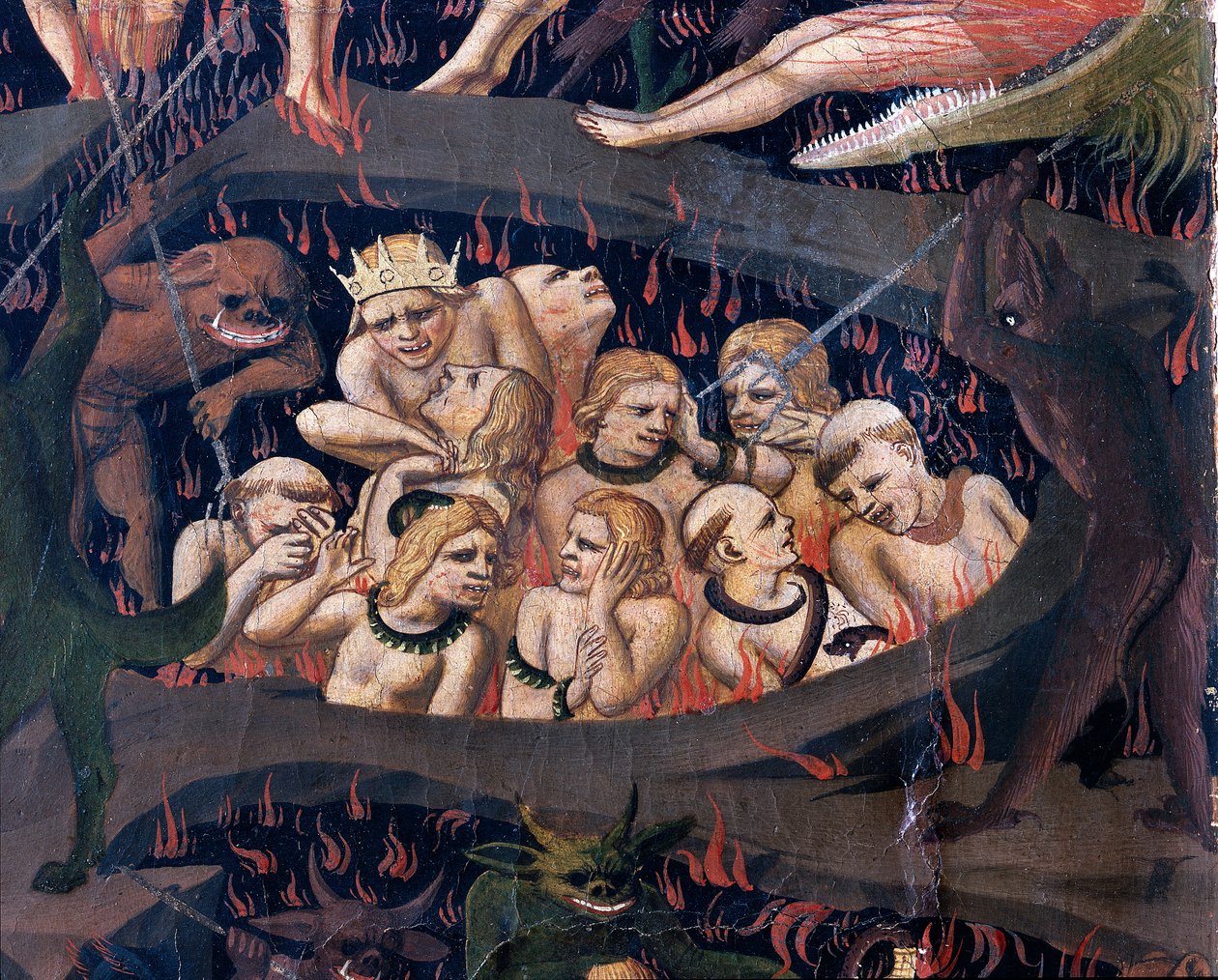 Az utolsó ítélet: Pokol (tempera a fán alkotó: Fra  Angelico