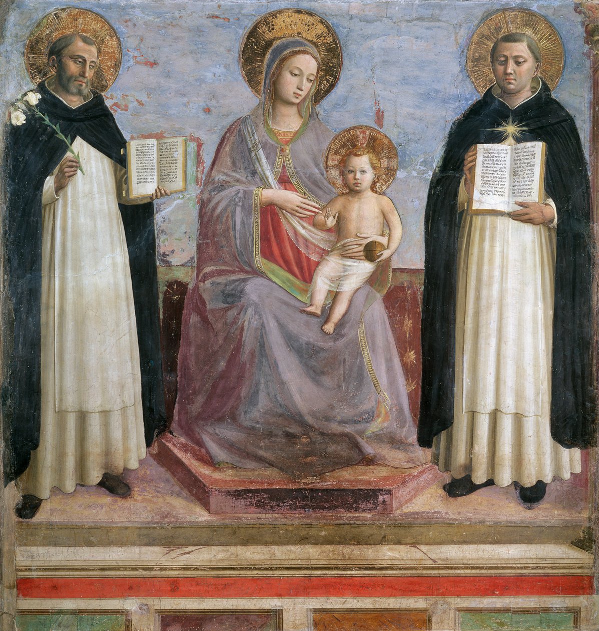 A Szűz és a Gyermek SS Domonkossal és Aquinói Tamással alkotó: Fra  Angelico