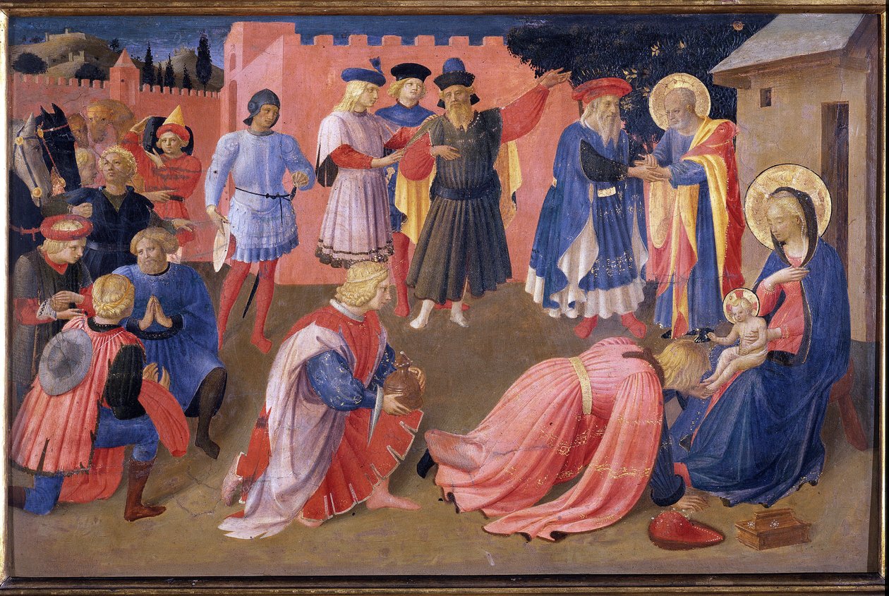 A mágusok imádata. A Linaioli tabernákulum (Festmény fára alkotó: Fra  Angelico