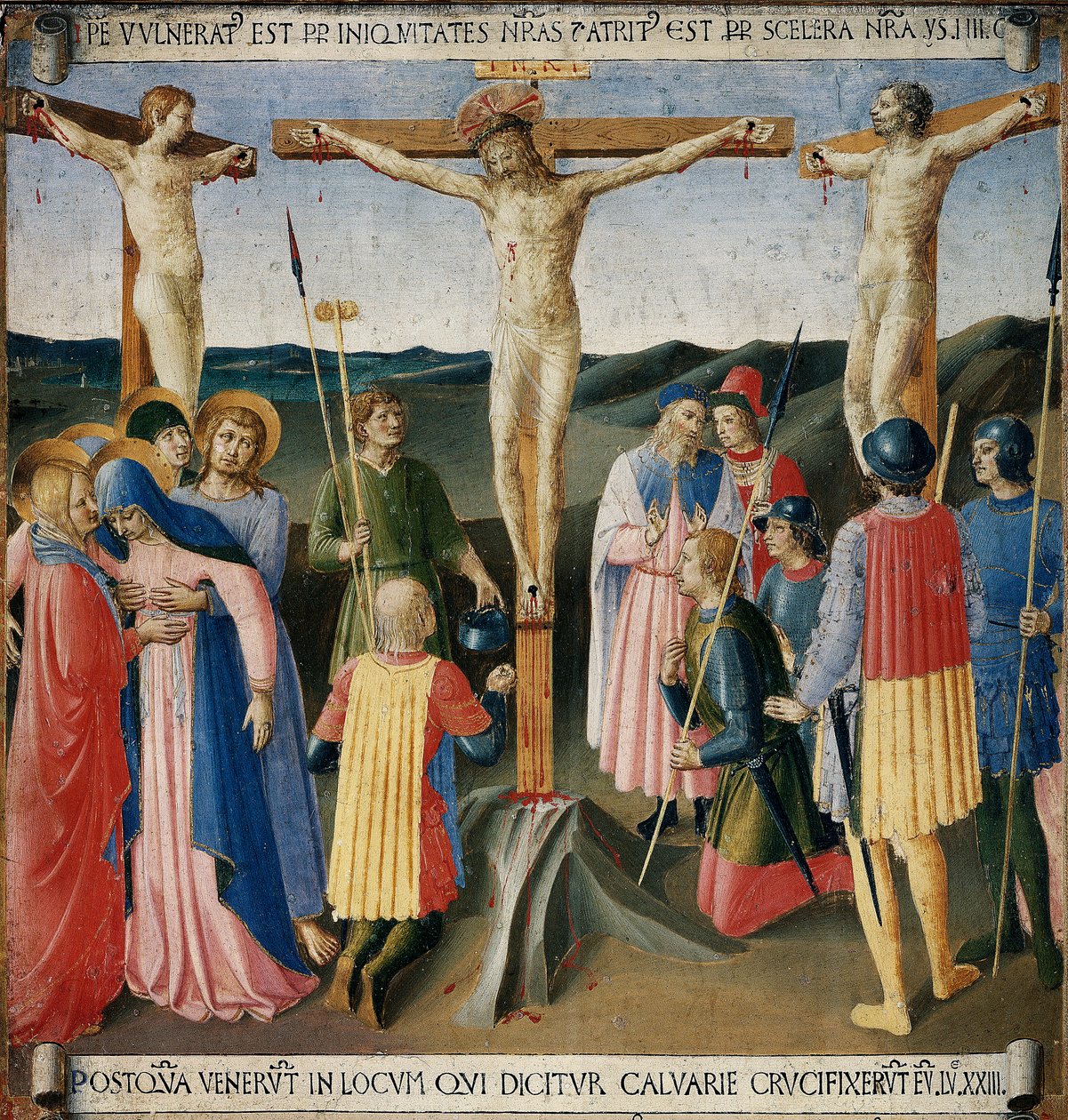 A keresztre feszítés. Krisztus élete, Armadio degli Argenti. (Tempera fán alkotó: Fra  Angelico