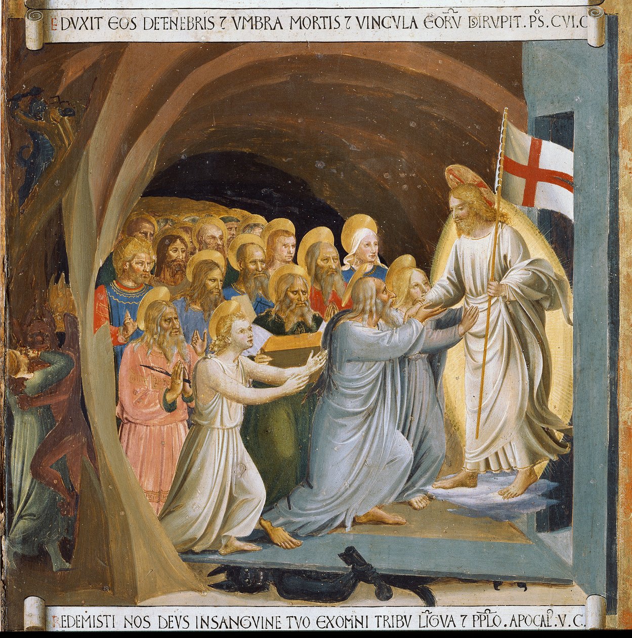 Krisztus alászállása a bizonytalanságba. Krisztus élete, Armadio degli Argenti. (Tempera fán alkotó: Fra  Angelico