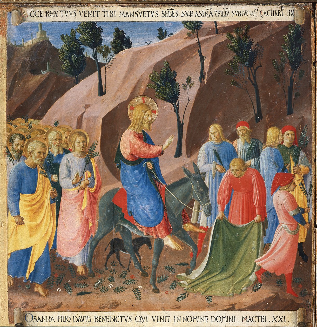 Belépés Jeruzsálembe. Krisztus élete, ezüst ruhásszekrény. (Tempera fán alkotó: Fra  Angelico