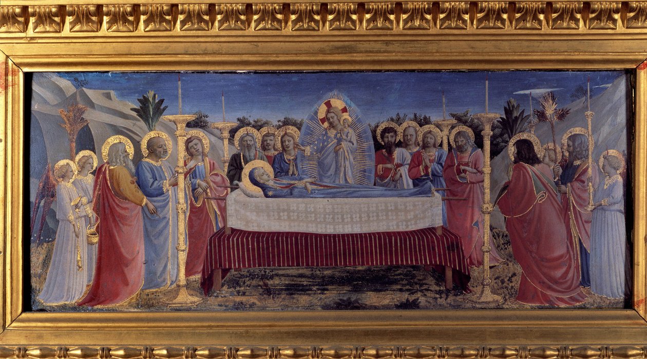 A Szűzanya temetése. Predelle (Festmény fára) 1435 alkotó: Fra  Angelico