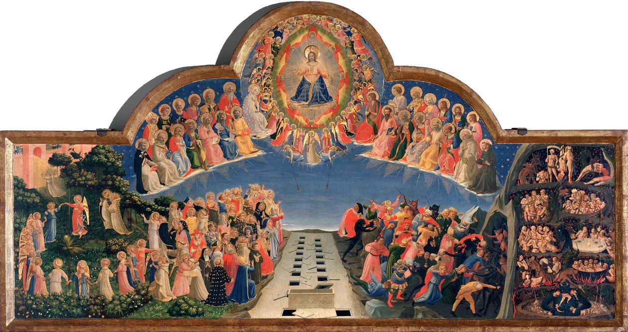 Az utolsó ítélet Jézus Krisztus egy mandorlában (Detrempe a fán alkotó: Fra  Angelico