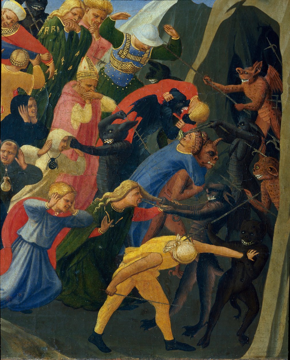 Az utolsó ítélet: az átkozottakat a démonok az alvilágba viszik. Guido di Pietro (vagy Fra Giovanni da Fiesole) festménye Fra Angelico ou il Beato (1400-1455) alkotó: Fra  Angelico