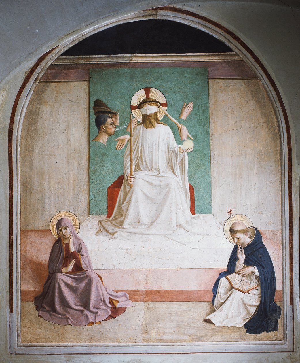 Krisztus gúnyolása Máriával és Szent Domonkossal alkotó: Fra  Angelico