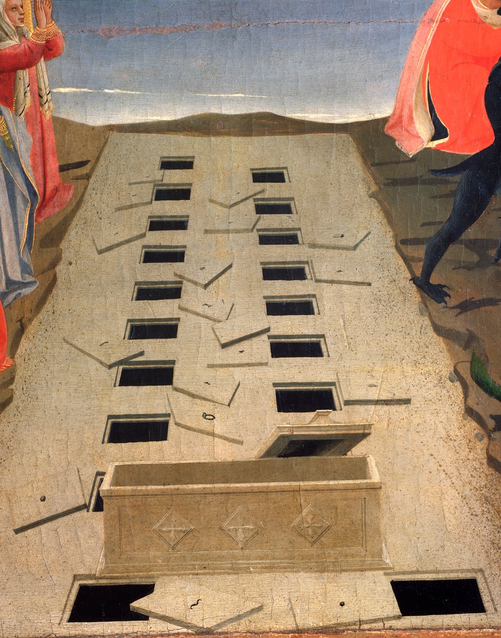 A nyitott sírok, az utolsó ítélet részlete. (Detrempe fán alkotó: Fra  Angelico