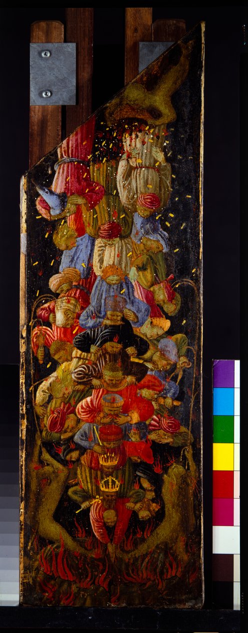 Két panel az Utolsó ítéletből, amely a Mennybe való felemelkedést és a Pokolba való leereszkedést mutatja (panel). alkotó: Fra (c.1387 1455) Angelico