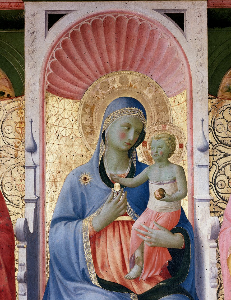 Szűz gyermekkel. Annalena oltárkép részlete (Fafestmény alkotó: Fra  Angelico