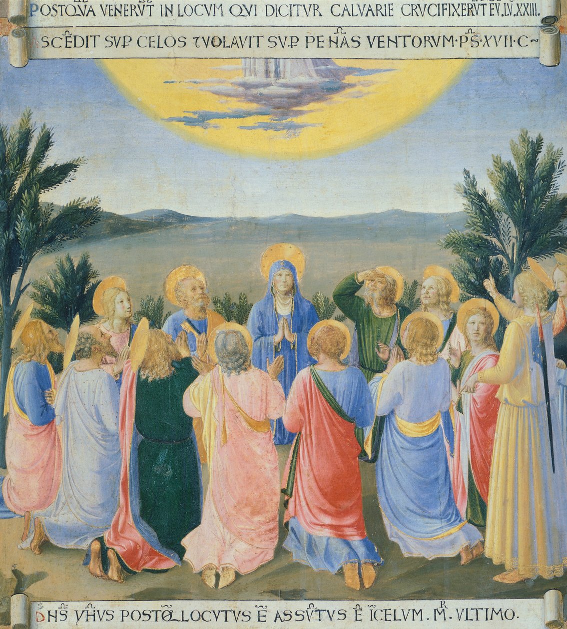 Felemelkedést ábrázoló betét, gardrób degli Argenti (Ezüst láda) táblája Jézus életével, Giovanni da Fiesole, Fra Angelico néven (1400-1455 körül), tempera fán alkotó: Fra (c.1400 55) Angelico