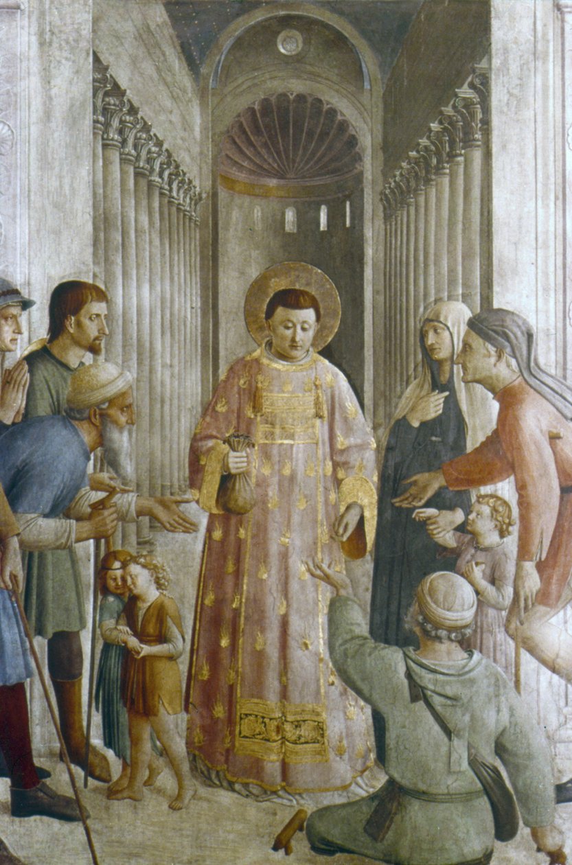 Szent Lőrinc alamizsnát ad (freskó) alkotó: Fra (c.1400 55) Angelico