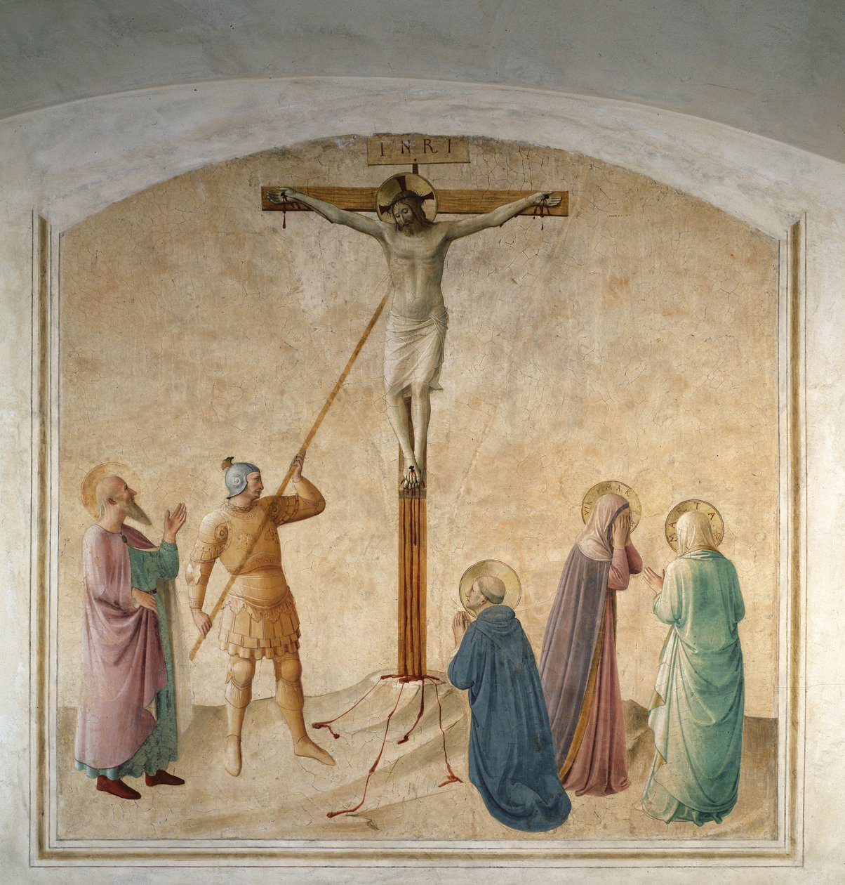 Krisztust Longin szenttel együtt keresztre feszítették alkotó: Fra Angelico