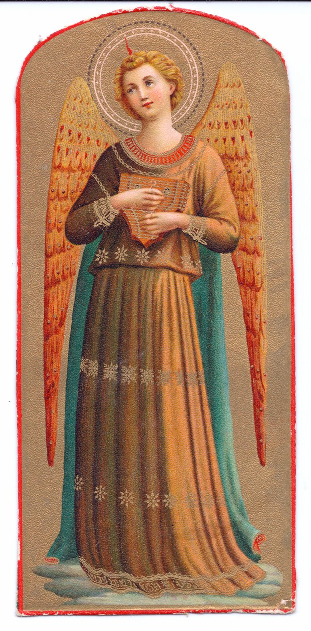 Színes litho print Fra Angelico angyal hangszer, c. 1910 alkotó: Fra Angelico