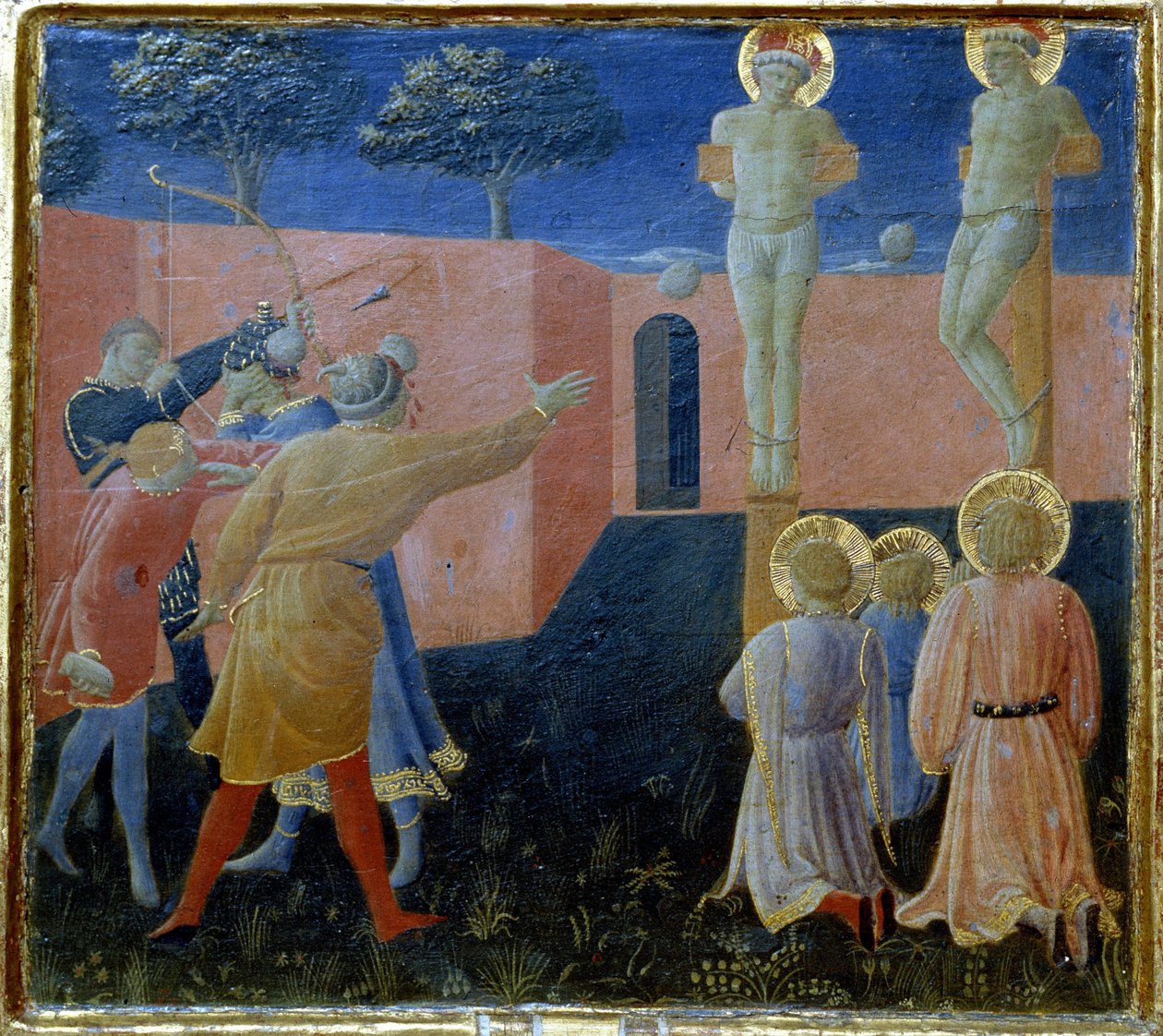 Szent Cosmo keresztre feszítése és megkövezése alkotó: Fra Angelico