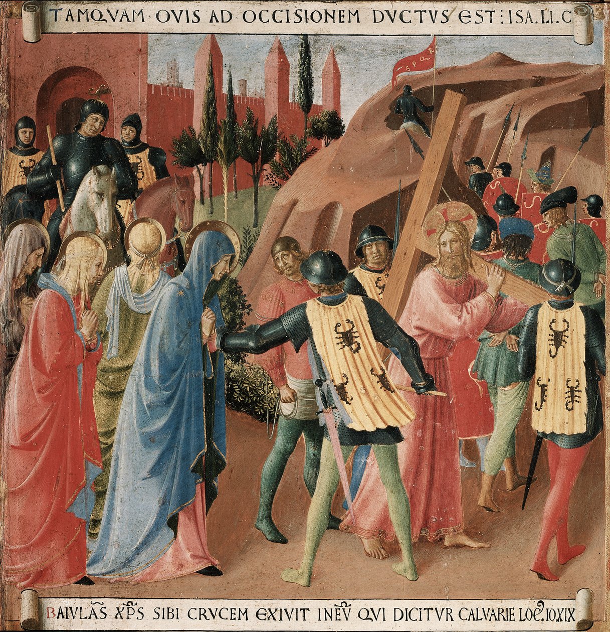 Krisztus életének története: felmászás a kálváriára, kereszthordozás alkotó: Fra Angelico