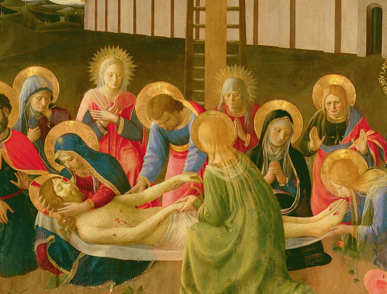 Siralom a halott Krisztus felett, 1436-41 (tempera a panelen) (részlet) alkotó: Fra Angelico