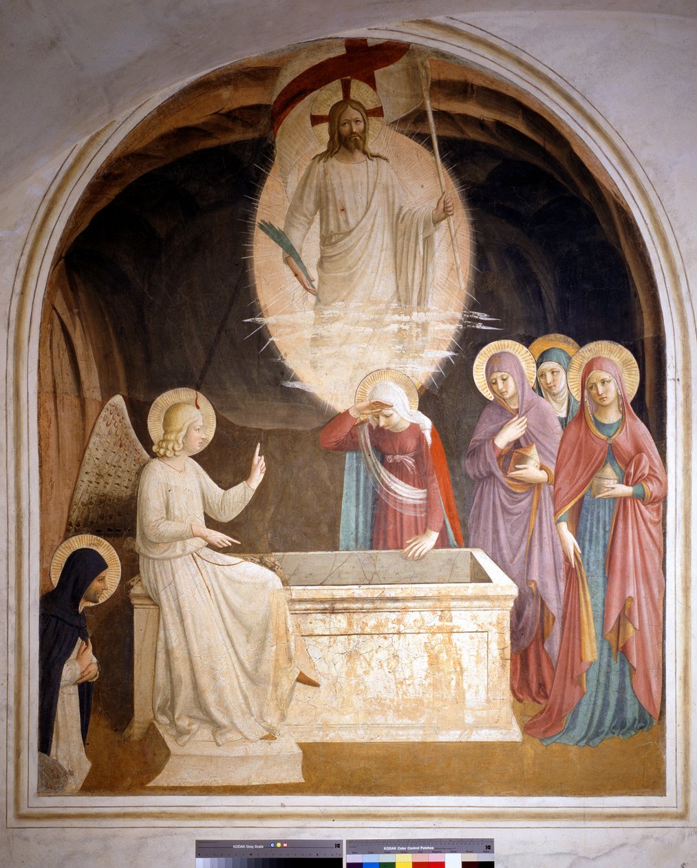 „Krisztus feltámad és a szent asszonyok a sírban” A feltámadás és a szent asszonyok alkotó: Fra Angelico