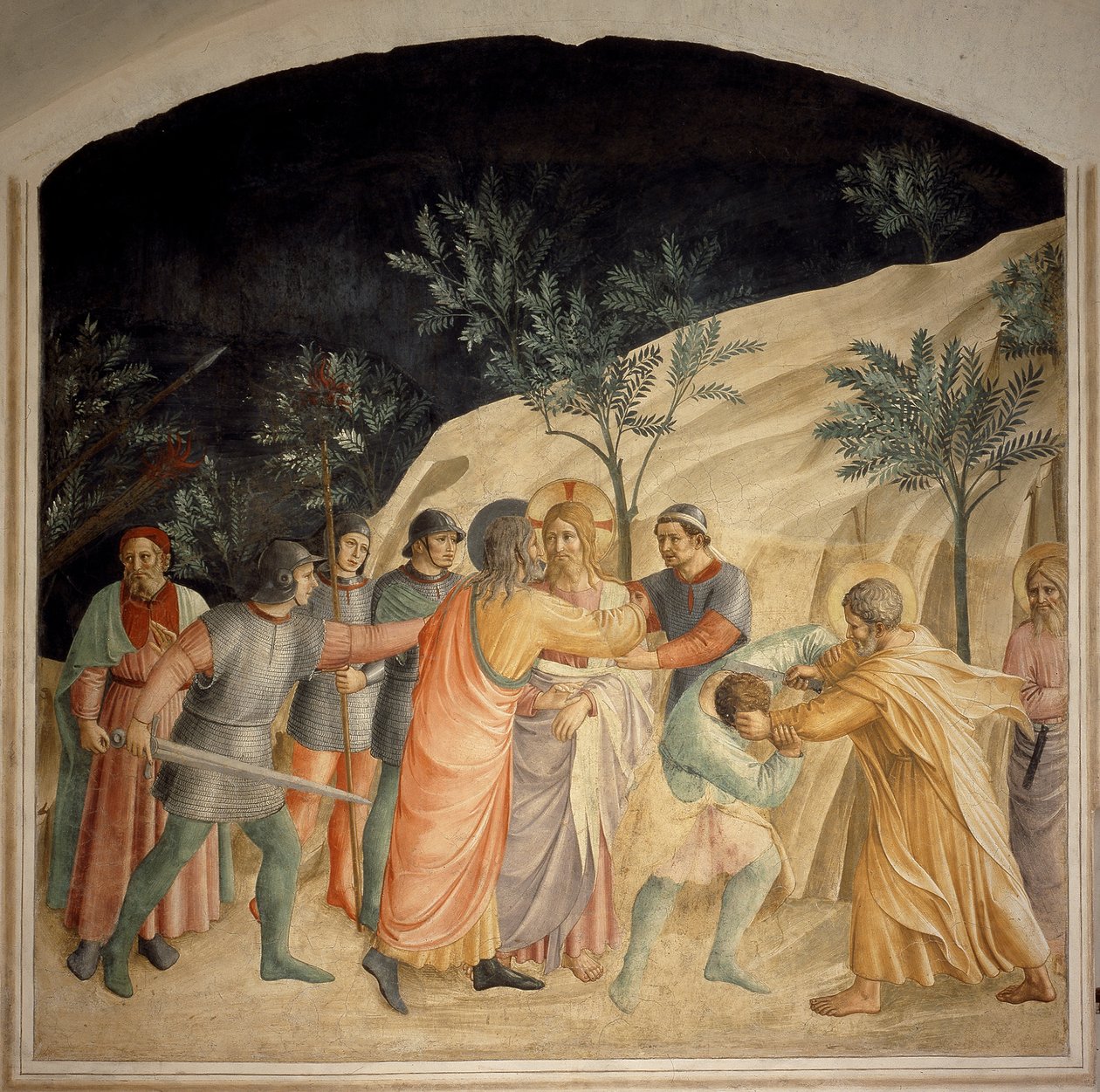 Júdás csókja – Guido di Pietro freskója alkotó: Fra Angelico