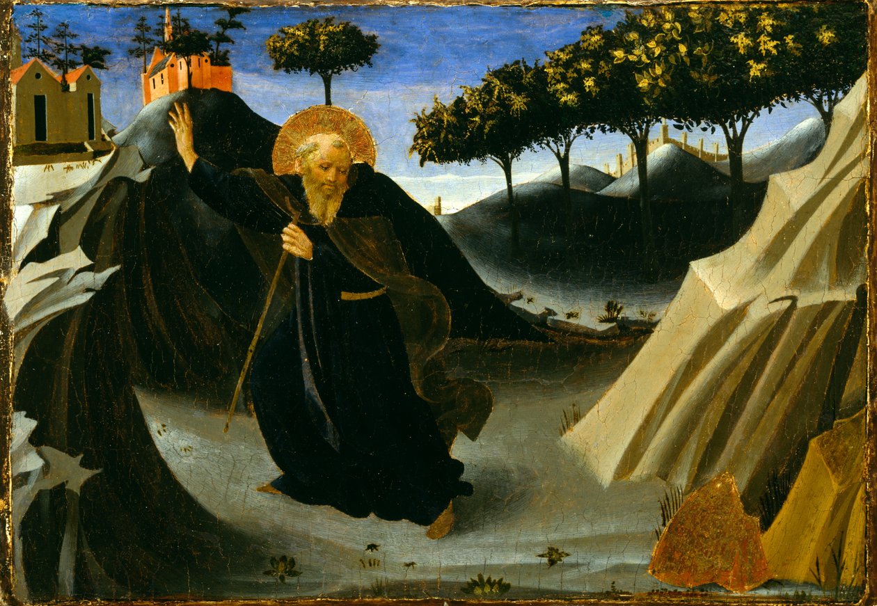 Szent Antal apát, aki kerüli az aranymisét, 1430-as évek (tempera és aranylevél a panelen) alkotó: Fra Angelico