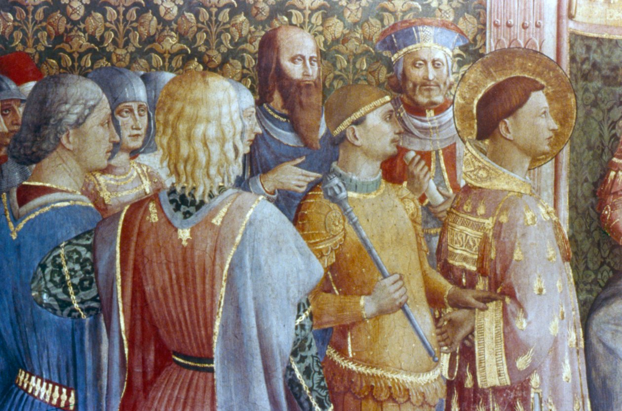 Szent Laurence a Deciuss-törvényszék előtt, 15. század közepe. alkotó: Fra Angelico