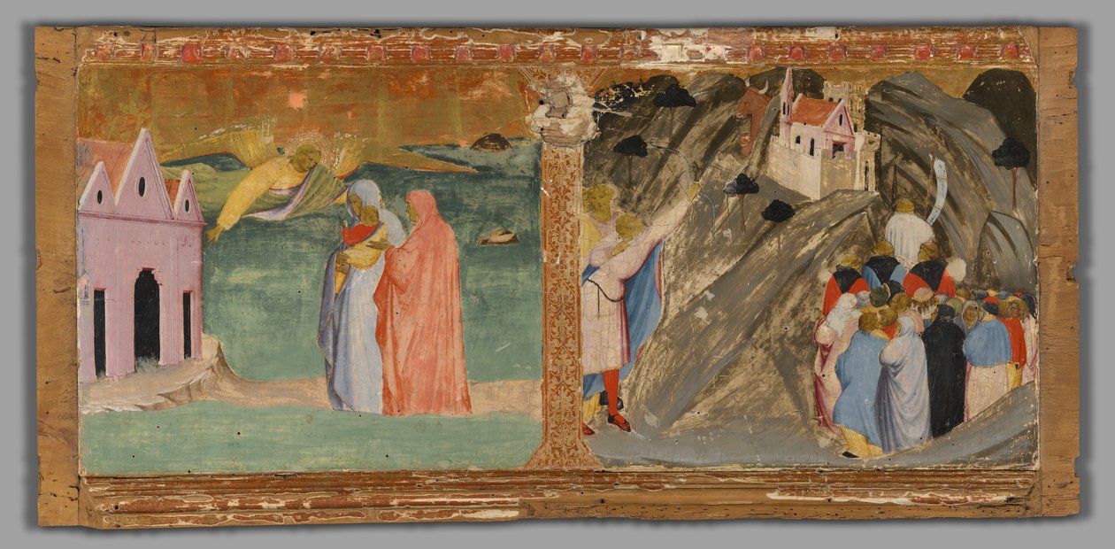 Szent Mihály megjelenése a Mont Saint-Michelben és a Bika csodája a Monte Garganóban alkotó: Fra Angelico