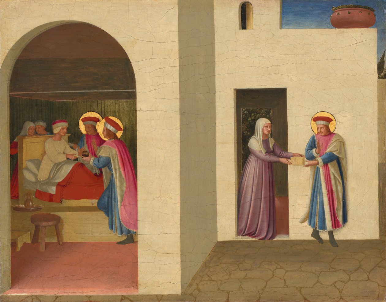 Szent Kozma és Szent Damján Palladia gyógyítása c. 14381440. alkotó: Fra Angelico