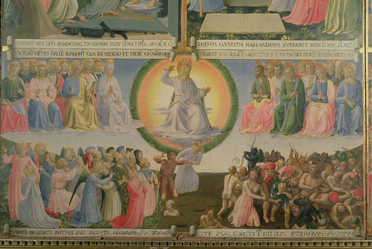 Az utolsó ítélet, részlet a Santissima Annunziata ezüstkincstárának negyedik paneljéből, 1450-53 körül (tempera a panelen) alkotó: Fra Angelico