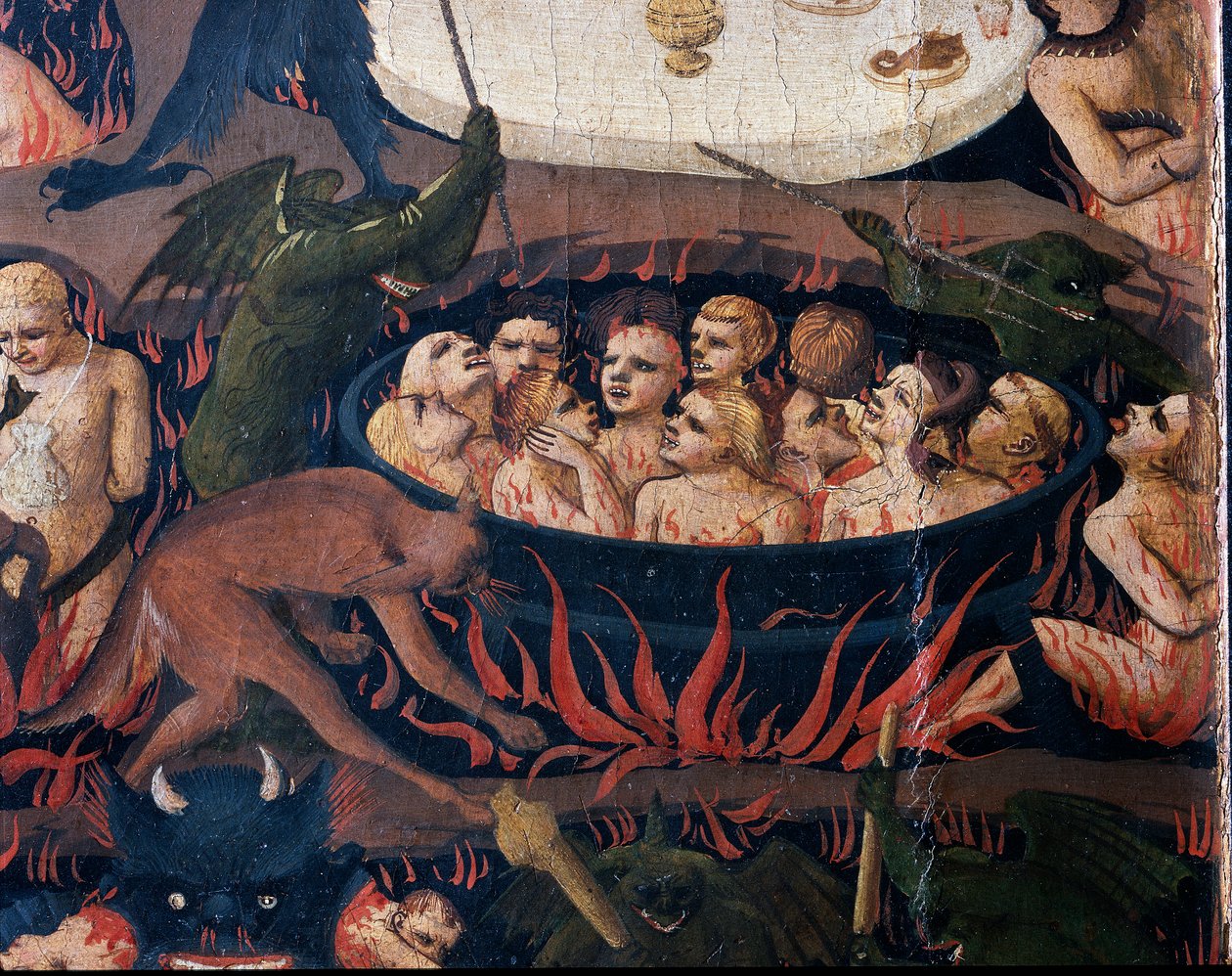 Az utolsó ítélet: Pokol – A pokol köreiben kínzásnak kitett átkozottak lelkei, 1432-1435 alkotó: Fra Angelico