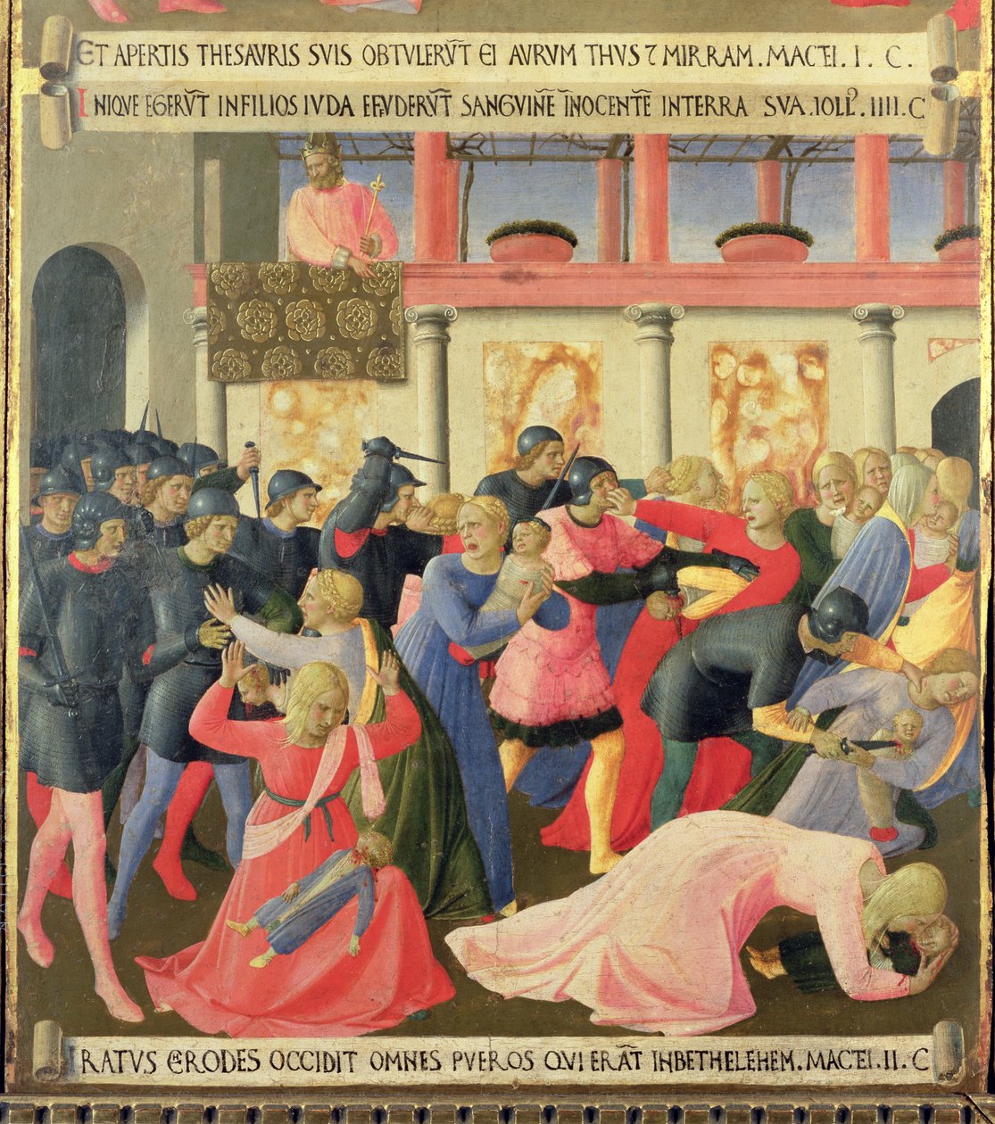 Az ártatlanok mészárlása, részlet a Santissima Annunziata ezüstkincstárának első paneljéről, 1450-53 körül (tempera a panelen) alkotó: Fra Angelico