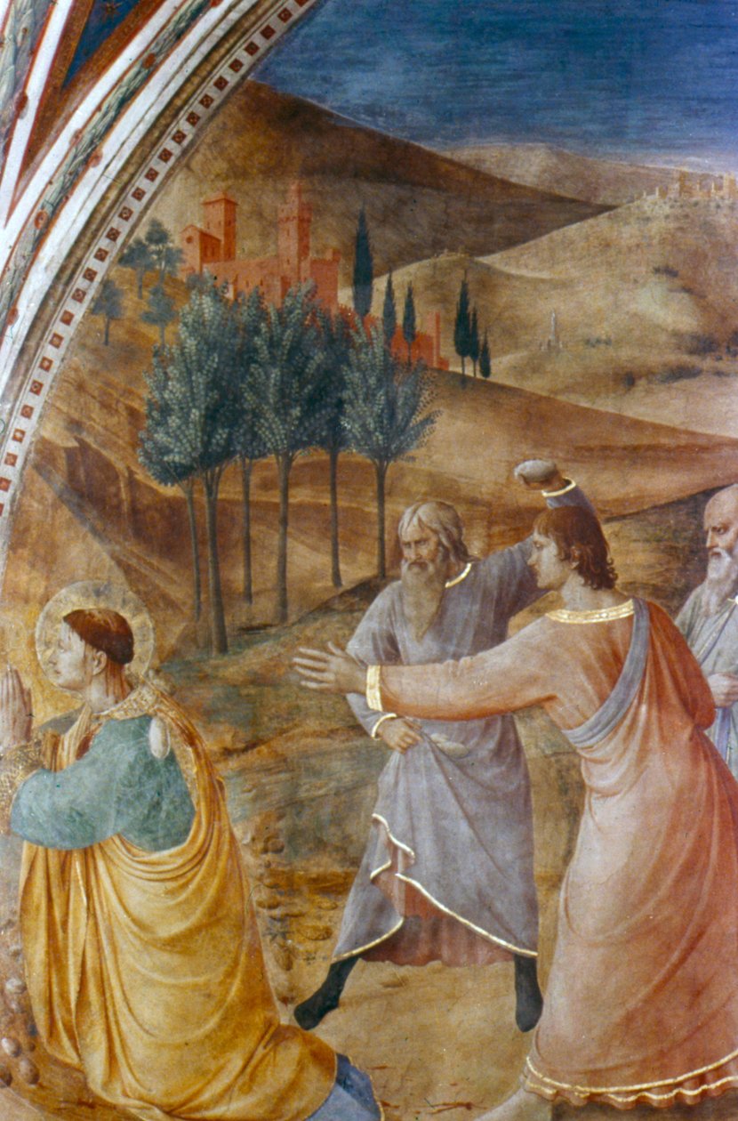 Szent István megkövezése, 15. század közepe alkotó: Fra Angelico