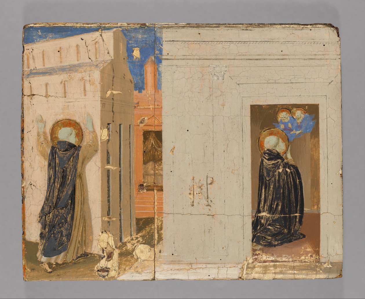 Die Vision von Papst Innozenz III.; Heilige Petrus und Paulus erscheinen dem Heiligen Dominikus alkotó: Fra Angelico