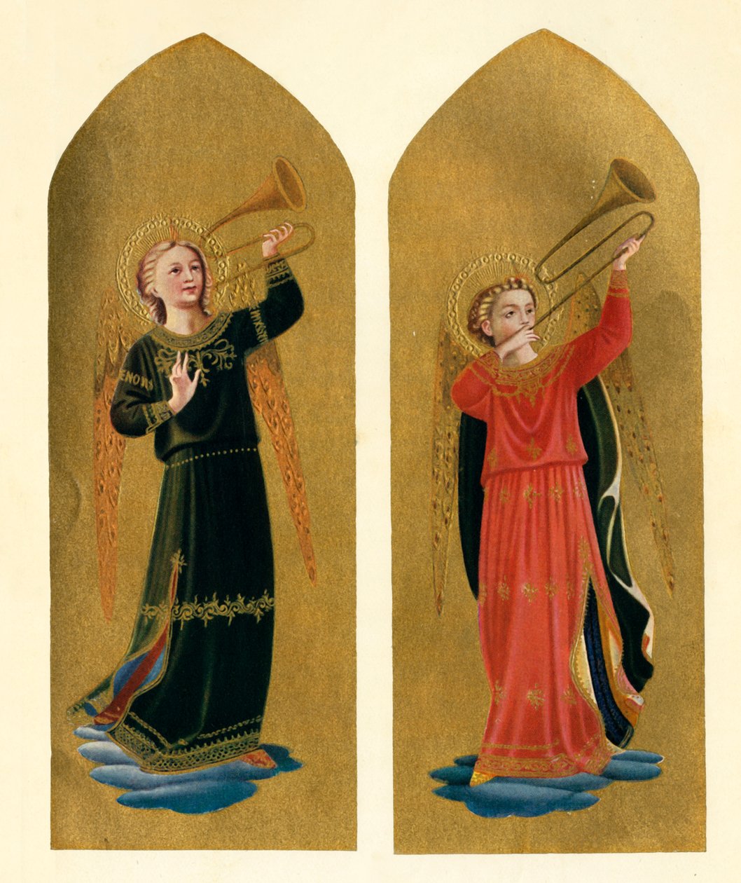 Két angyal trombitákkal, 15. század, 1909 alkotó: Fra Angelico