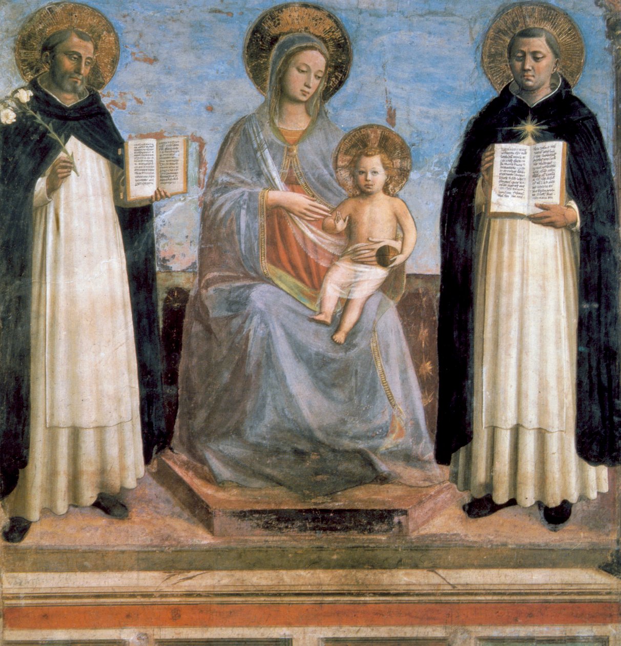 Szűz és gyermek, Páduai Szent Antal és Aquinói Szent Tamás, 15. század eleje alkotó: Fra Angelico