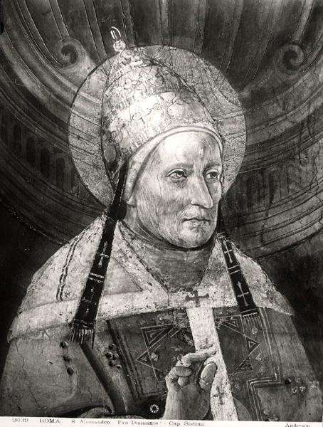I. Sándor (115) a Sixtus-kápolnából (freskó) (fekete-fehér fotó) alkotó: Fra Diamante