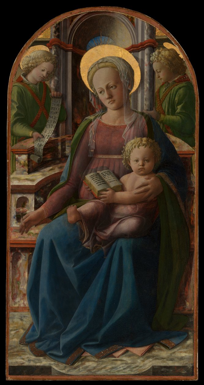 Trónoló Madonna a gyermekkel és két angyallal alkotó: Fra Filippo Lippi