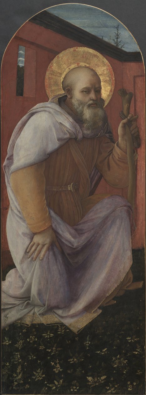 Panel egy triptichonról: Szent Antal apát alkotó: Fra Filippo Lippi