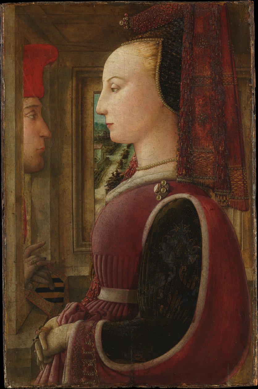 Nő portréja férfival az ablaknál alkotó: Fra Filippo Lippi
