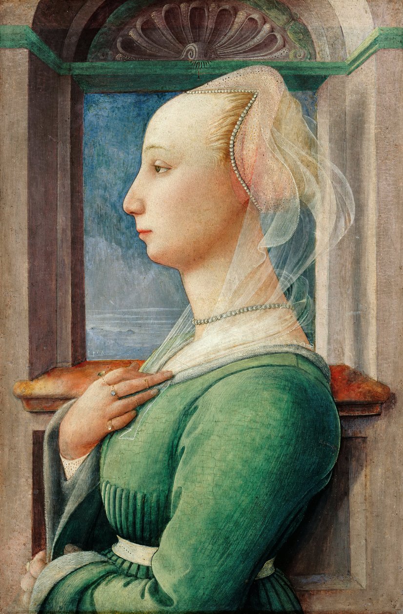 Fiatal nő profilportréja, 1445 körül alkotó: Fra Filippo Lippi