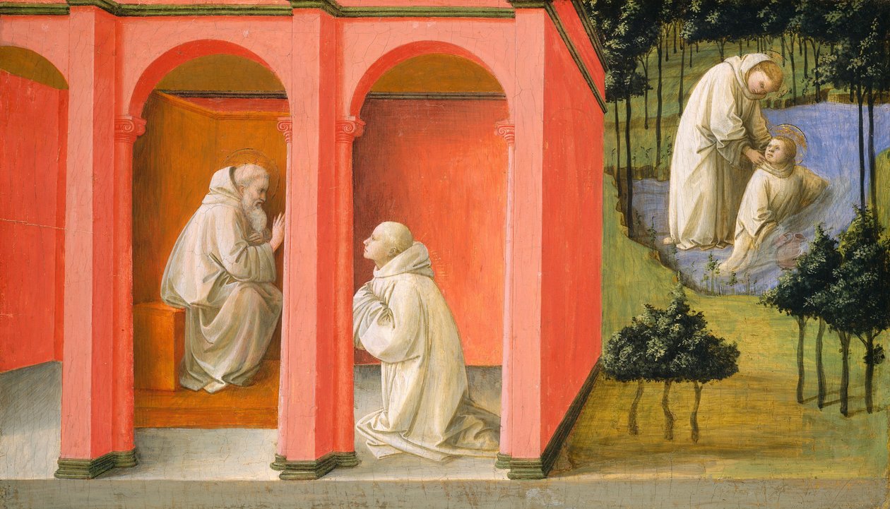 Szent Benedek elrendeli Szent Maurust Szent Placidus megmentésére alkotó: Fra Filippo Lippi