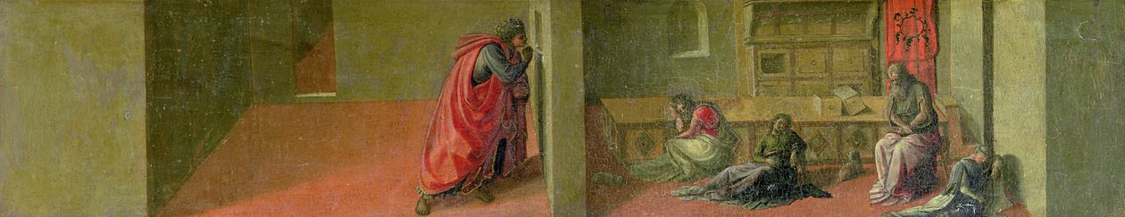 Szent Miklós három elszegényedett leányzót ajándékoz meg örökségével (a Martelli-kápolnában) (panel) alkotó: Fra Filippo Lippi