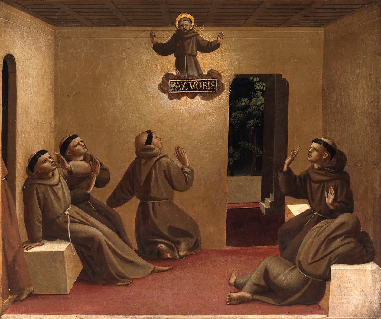 Szent Ferenc megjelenése Arles-ban Jelenetek Assisi Szent Ferenc életéből, 1429 körül alkotó: Fra Giovanni Angelico da Fiesole