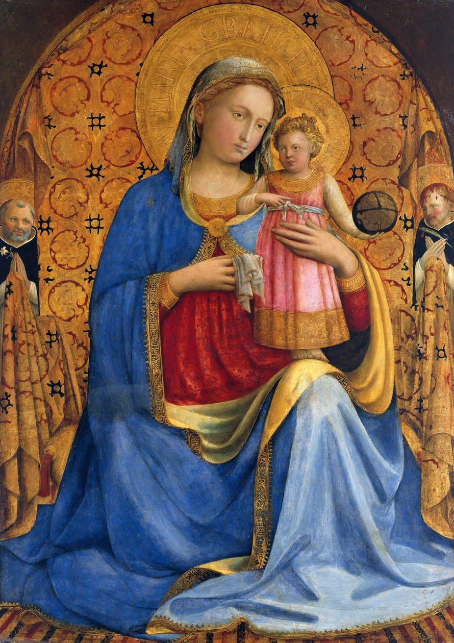 Madonna és gyermek szentekkel Domonkos és Péter vértanú Madonna dell Umilitá, kb. 1433 alkotó: Fra Giovanni Angelico da Fiesole