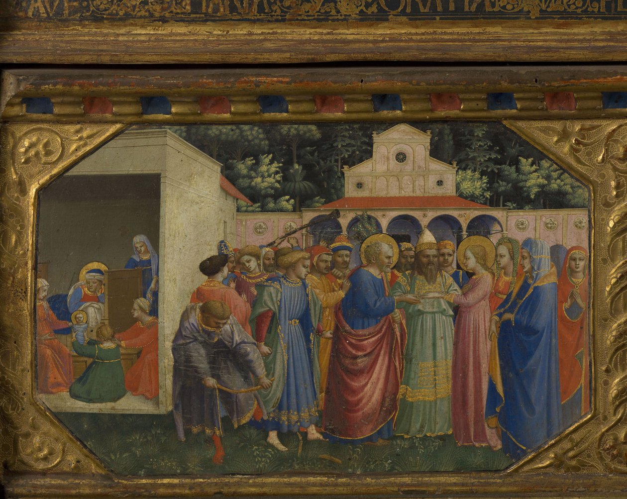 Mária és József Az Angyali üdvözlet retable 5 Predella-jelenettel, 1430-1432 alkotó: Fra Giovanni Angelico da Fiesole