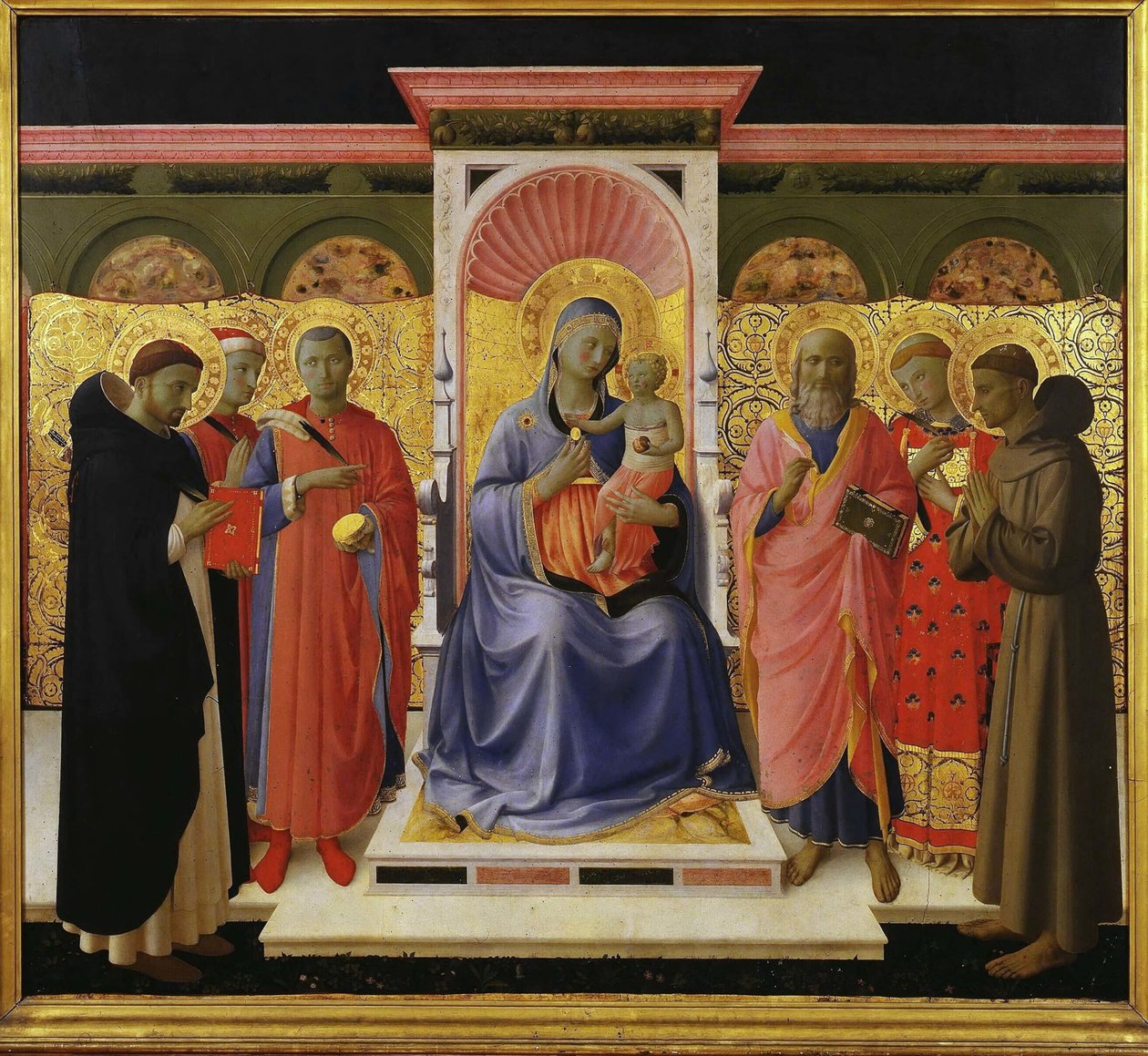 Szent beszélgetés Annalena oltárképe, 1435 körül. alkotó: Fra Giovanni Angelico da Fiesole