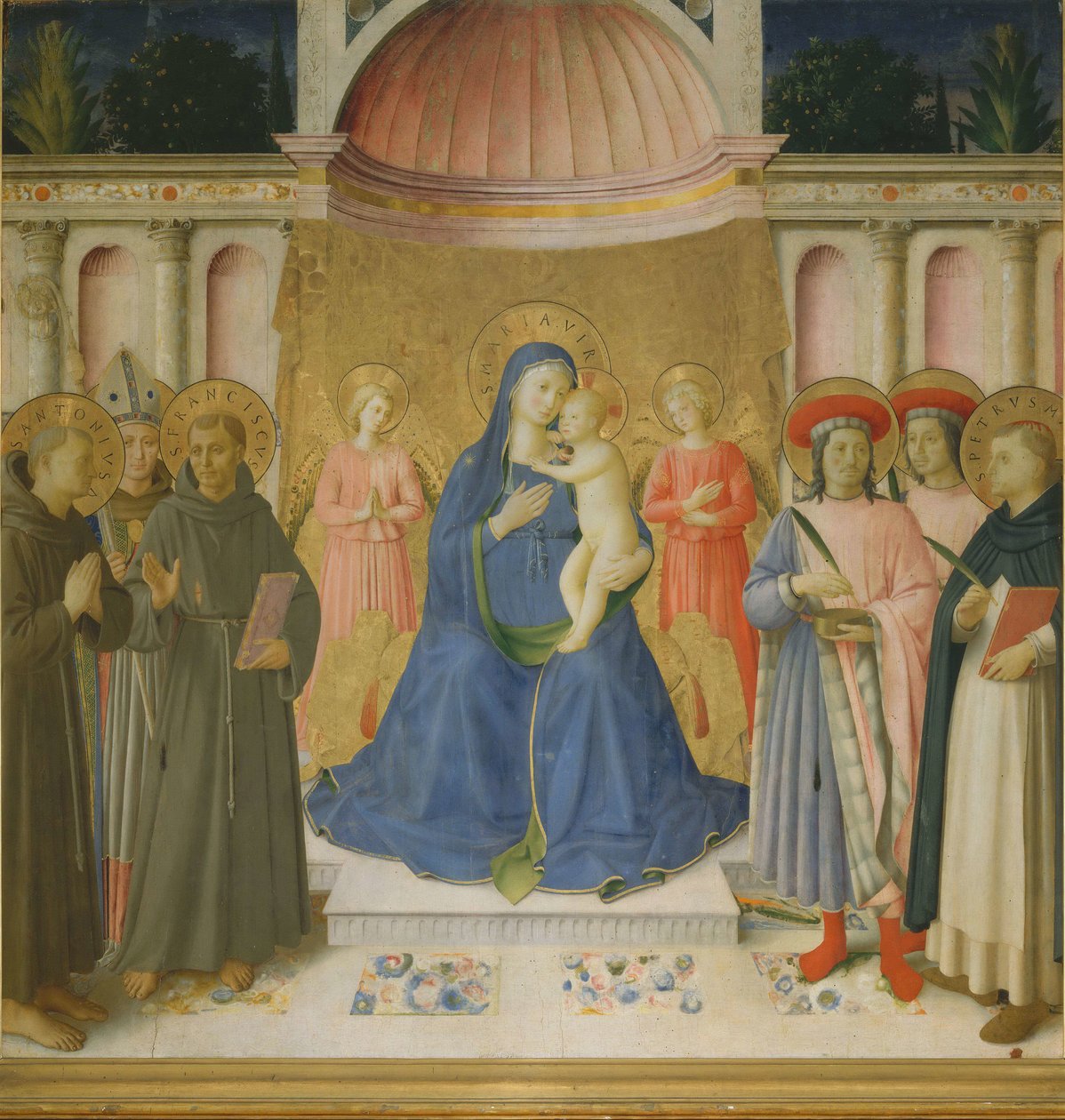 Szent beszélgetés Pala von Bosco ai Frati, c. 1450. alkotó: Fra Giovanni Angelico da Fiesole